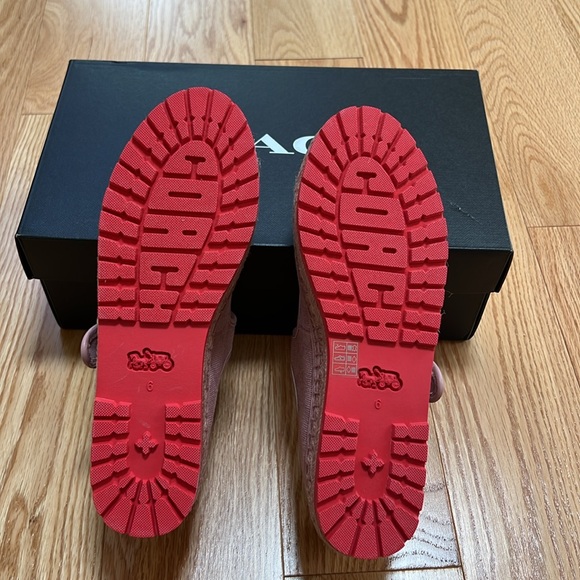 NIB! Coach 6B courtney mary jane signature canvas espadrilles in light rose. - Picture 7 of 11